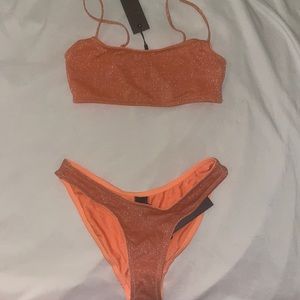 Orange sparkle mica Triangl Suit NWT